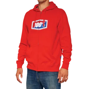 100% Official Fleece Zip-Up Hoodie - Red - 2XL 20032-00019