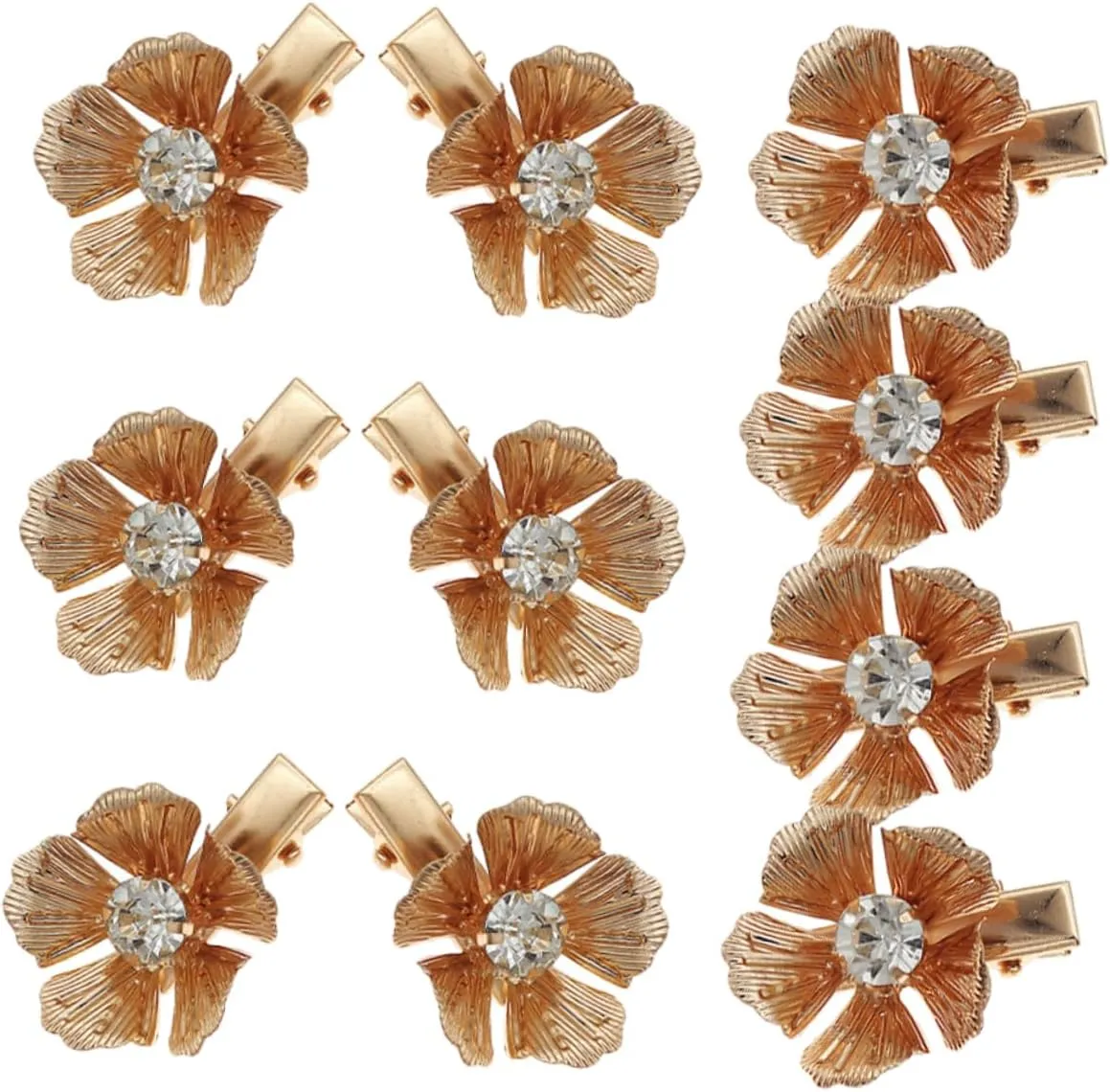 10pcs Metal Floral Hair Clips for Women Elegant Flower Hair Accessories Durable Side Clips for All Hairstyles for Parties and Daily Wear