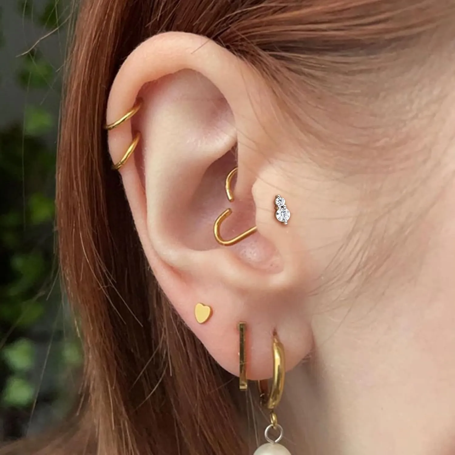14K Gold Threadless Cartilage Earring Stud Piercing Jewelry 16G Flat Back Top Push In Helix Tragus Labret Stud Tragus Earrings Stud Threadless Labret Rings
