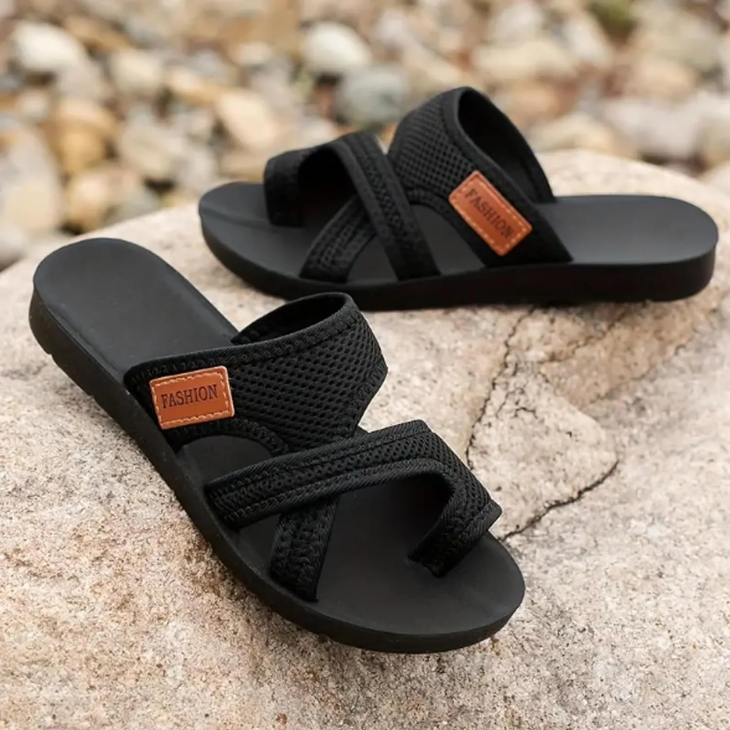 2024 Women's Hollow Mesh Slide Sandals, Summer Fashion Hollow Mesh Slide Sandals Casual Loop Toe Flat Orthopedic Shoes