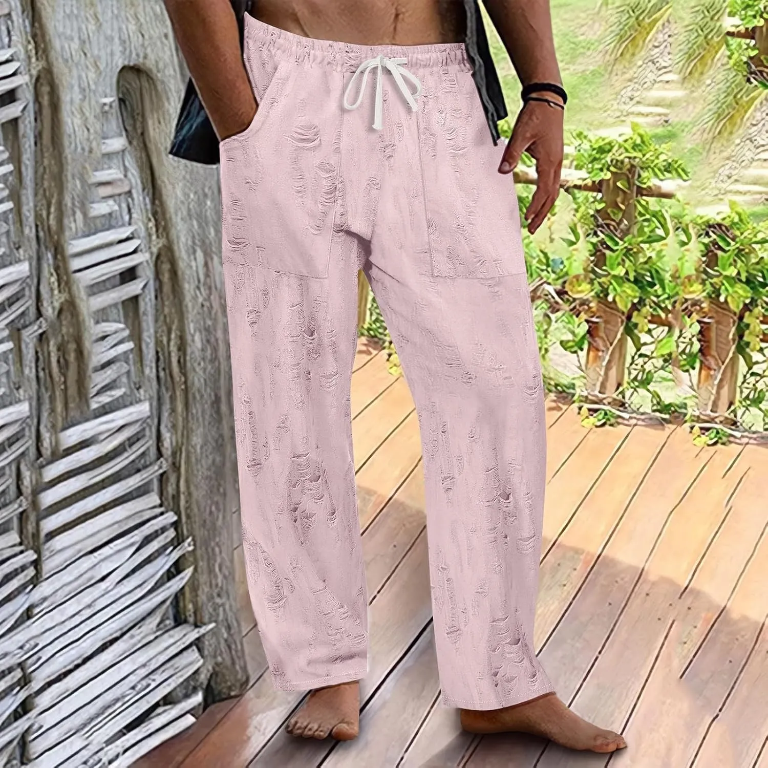 2025 Men's Casual Pants Drawstring Loose Breathable Pants