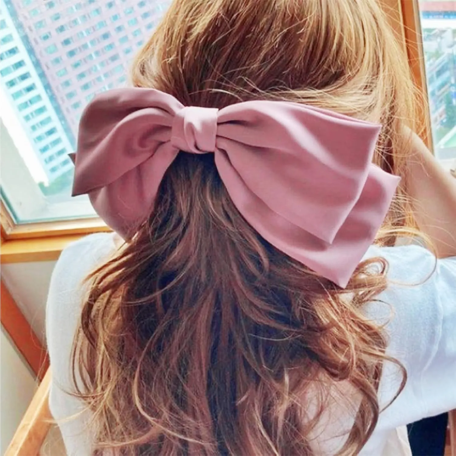 3PCS Satin Bow Hair Clips for Women Girls Barrette Hair Clip Large Black Ribbon Bows French Style Hair Accessories