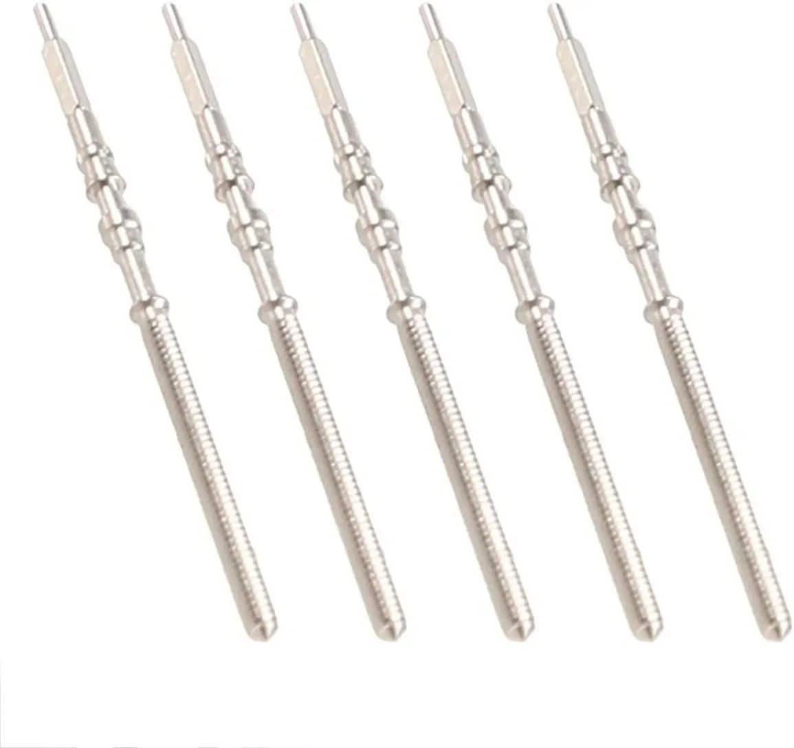5Pcs Silver Movement Watch Steel Stem Crown Kit Watch of Parts NH35 NH36 NH38 NH39 Parts for Kits Accessories