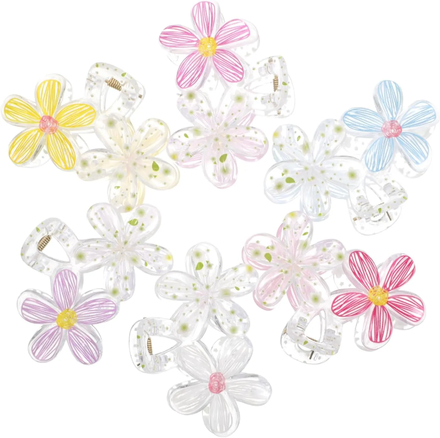 6 Pcs Flower Claw Clips for Women and Creative Hair Accessories for Thick and Thin Hair Durable and Lightweight for Parties Daily Wear and Beach Styles