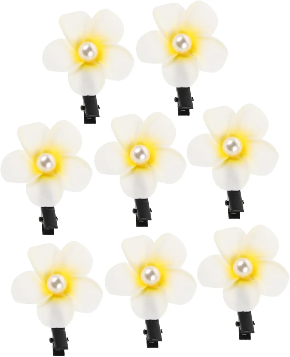 8pcs Hawaiian Flower Hair Clips Durable Plumeria Barrettes for Women for Luau Beach Weddings and Comfortable and Hair Accessories
