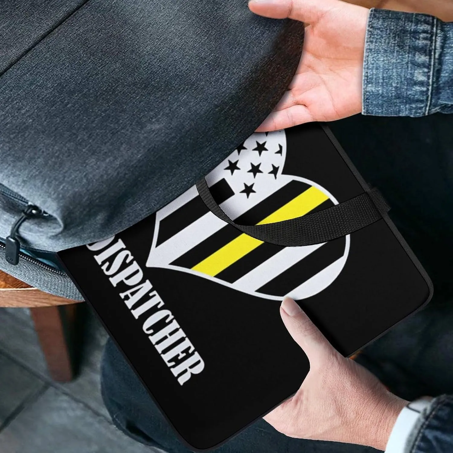 911 Dispatcher Thin Gold Line Heart Funny Laptop Bag Printed Protective Cover Case Handbag for Laptop/Notebook/Ultrabook 10/12/13/15/17 Inches