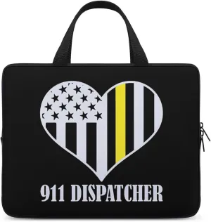 911 Dispatcher Thin Gold Line Heart Funny Laptop Bag Printed Protective Cover Case Handbag for Laptop/Notebook/Ultrabook 10/12/13/15/17 Inches