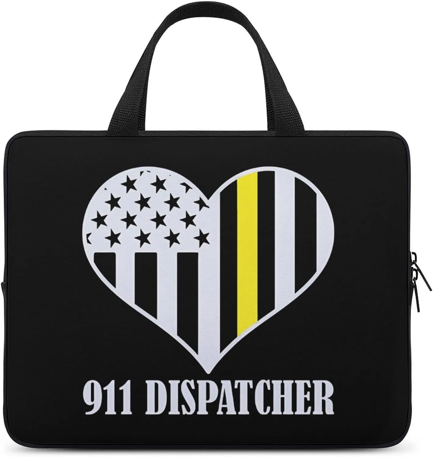 911 Dispatcher Thin Gold Line Heart Funny Laptop Bag Printed Protective Cover Case Handbag for Laptop/Notebook/Ultrabook 10/12/13/15/17 Inches