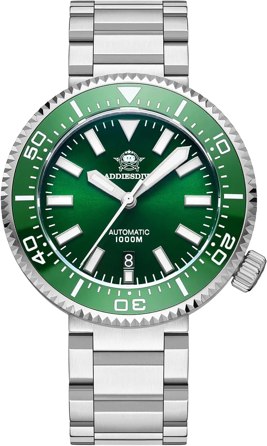 ADDIESDIVE Diver 1000 M Mens Dive Watch 45 MM Automatic with Exhaust Valve Luminous Synthetic Sapphire Crystal