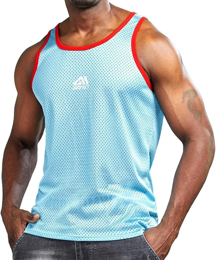 AIMPACT Men Athletic Workout Tank Top Mesh Casual Sleeveless Shirts