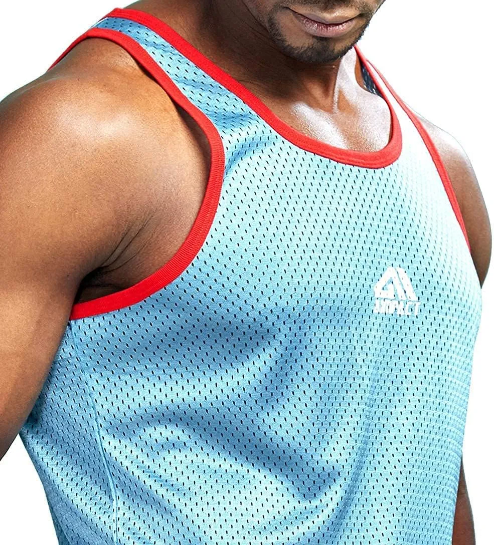 AIMPACT Men Athletic Workout Tank Top Mesh Casual Sleeveless Shirts