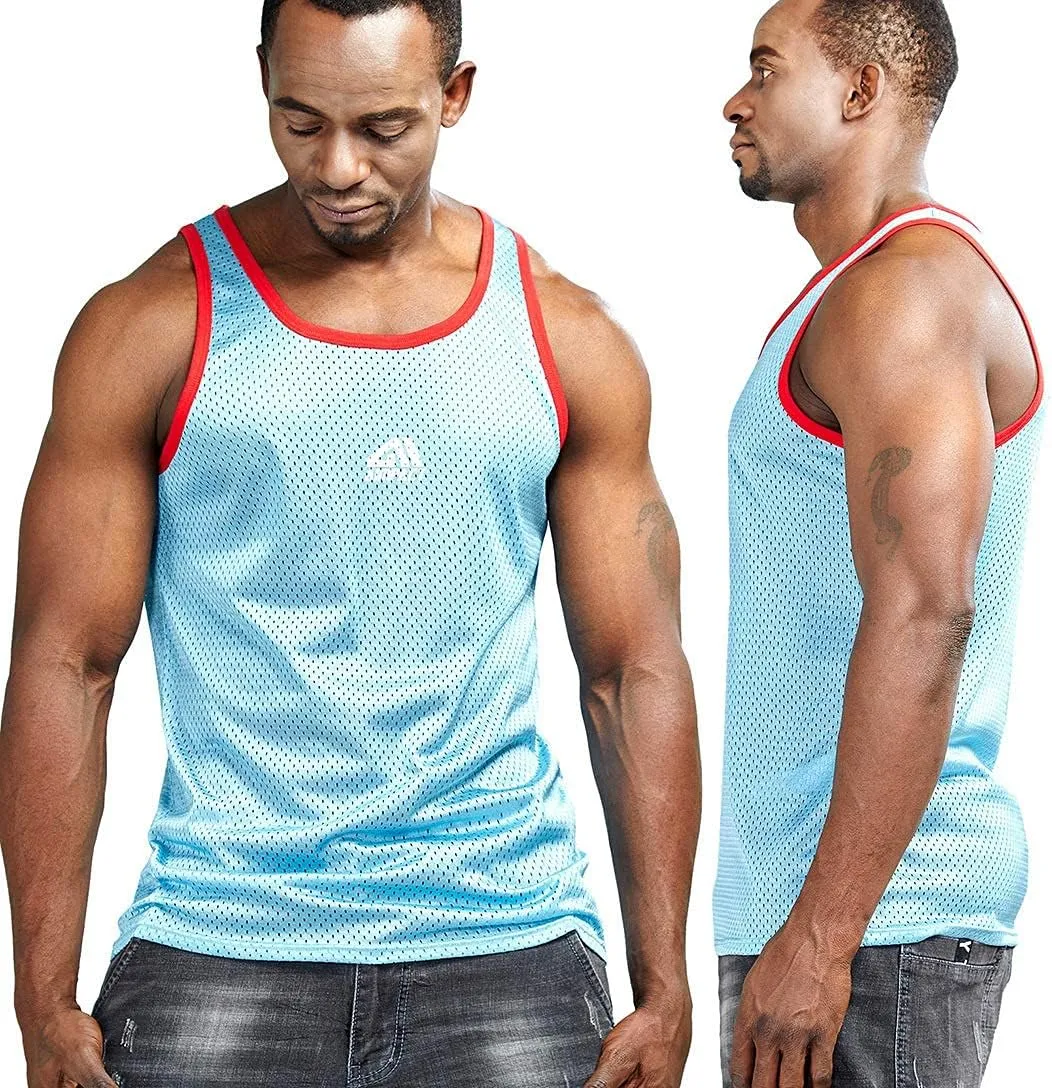 AIMPACT Men Athletic Workout Tank Top Mesh Casual Sleeveless Shirts