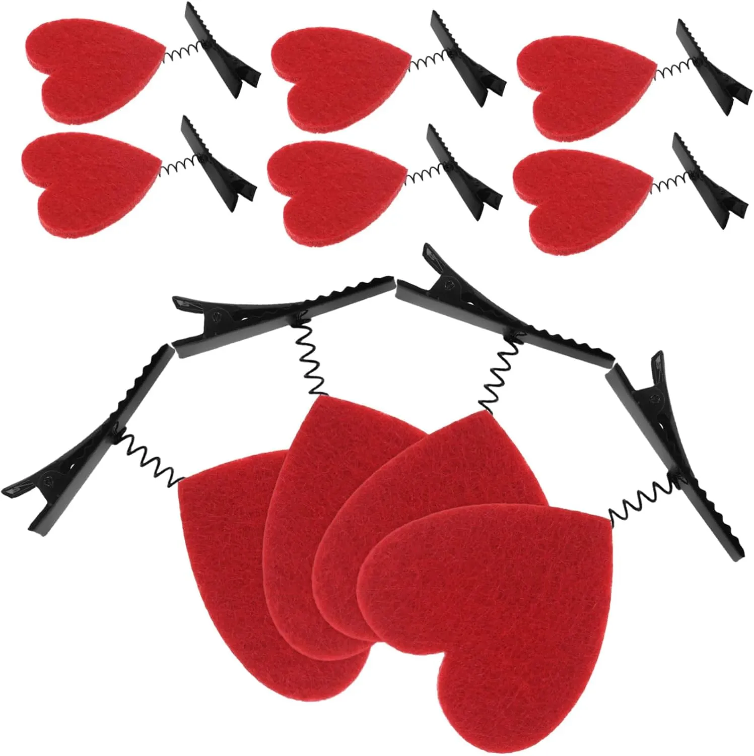 Alipis 10pcs Valentines Day Heart Hair Clips Charming Heart Barrettes for Women Cute Accessories for Party Favors and Festive Hair Decorations