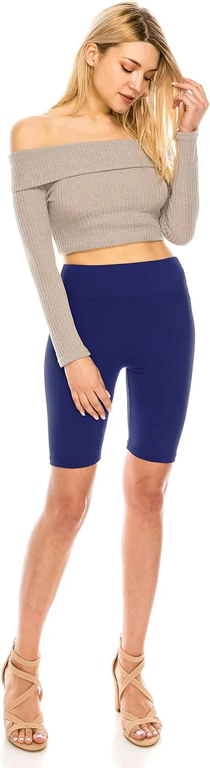 ALWAYS Women's High Waist Bike Shorts - Athletic Workout Tummy Control Stretch Running Yoga Pants