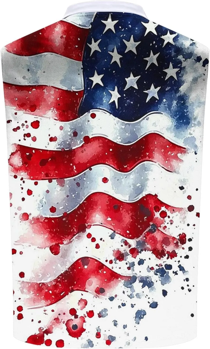 American Flag Striped Tank Tops Mens Sleeveless Shirts Casual Quarter Zip Collared Dressy Top USA Patriotic Vintage Tees