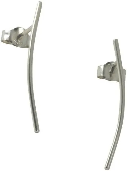 apop nyc 925 Sterling Silver Thin Stick Bar Stud Earrings Climber Style [Jewelry]