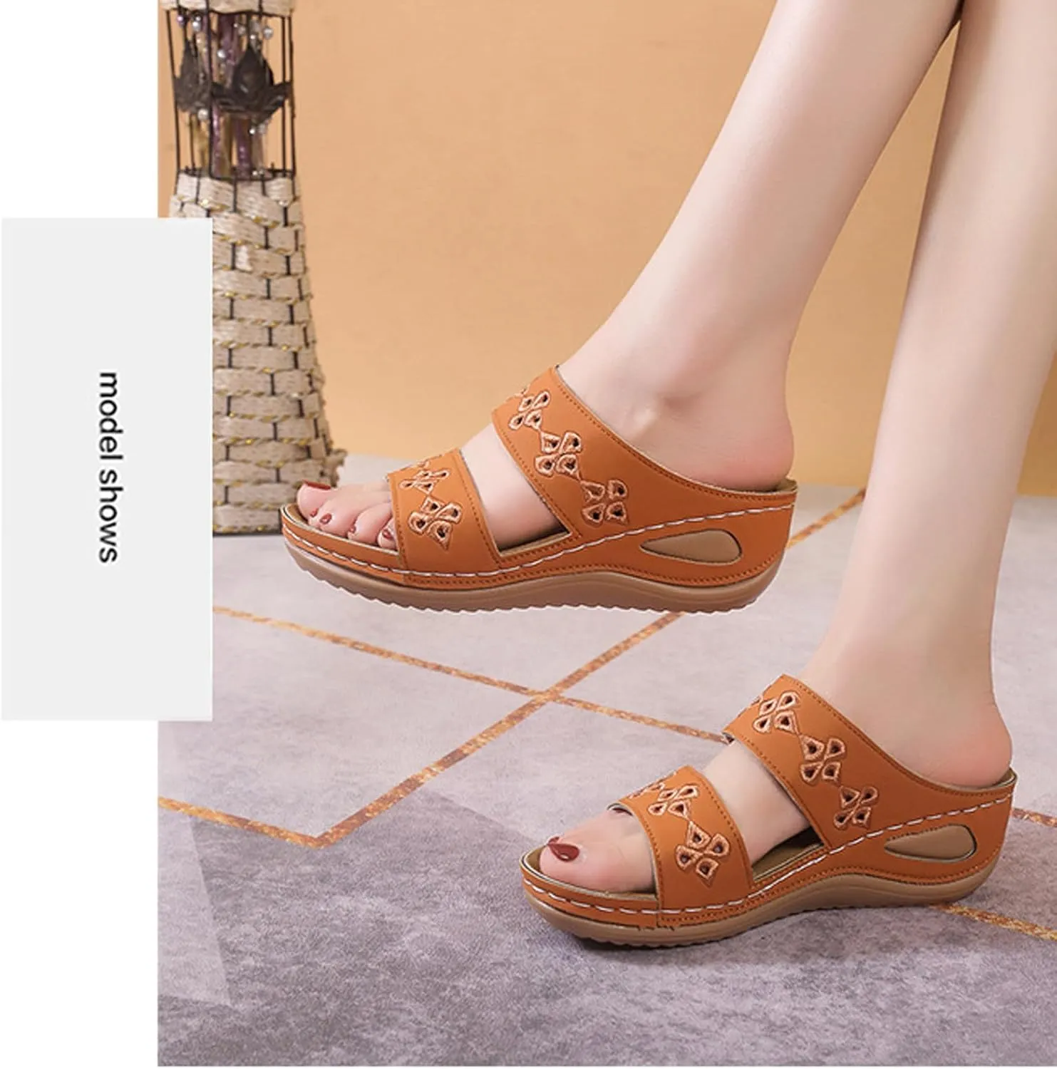 Arch Support Sandals for Women Comfort Wedge Shoes Summer Wedges Slides Orthotic Walking Sandal 2025 New