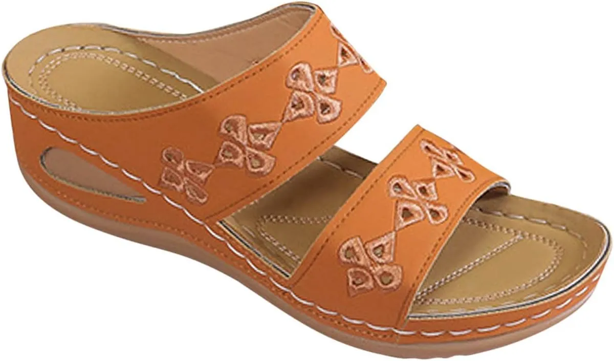 Arch Support Sandals for Women Comfort Wedge Shoes Summer Wedges Slides Orthotic Walking Sandal 2025 New