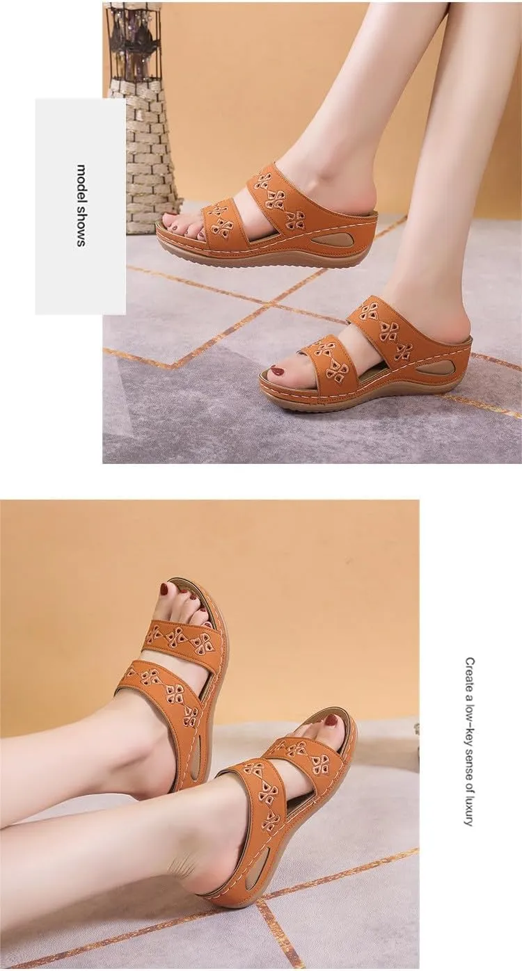 Arch Support Sandals for Women Comfort Wedge Shoes Summer Wedges Slides Orthotic Walking Sandal 2025 New