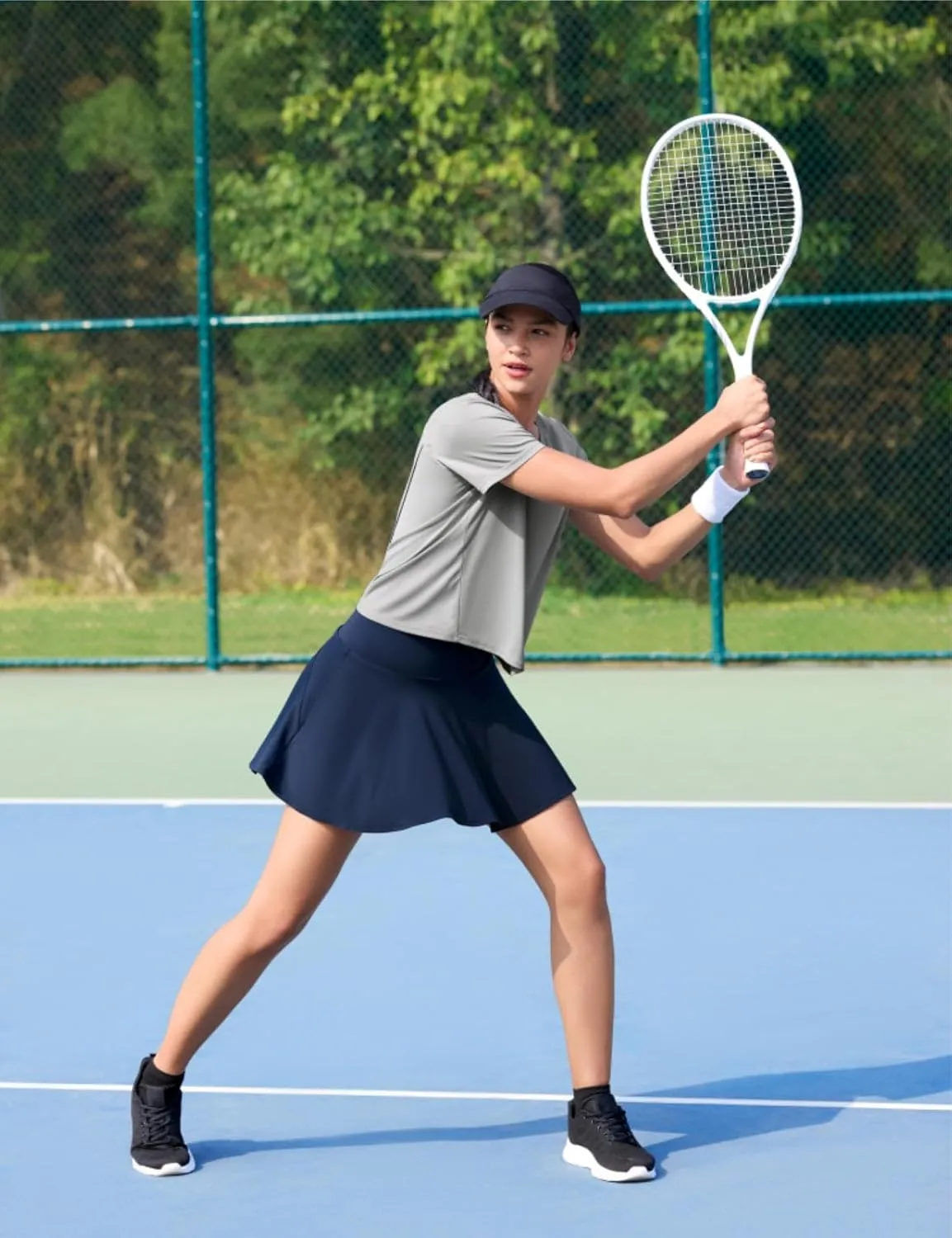 baleaf Women's Tennis Skirts High Waisted Tummy Control Pleated Athletic Golf Skorts Skirts for Running with 2 Pockets
