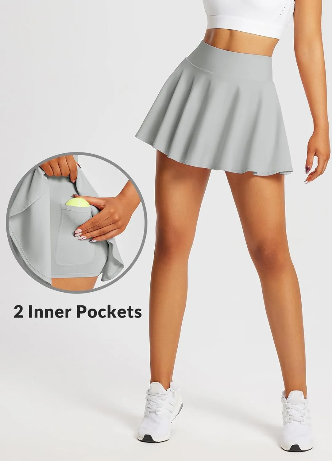 baleaf Women's Tennis Skirts High Waisted Tummy Control Pleated Athletic Golf Skorts Skirts for Running with 2 Pockets