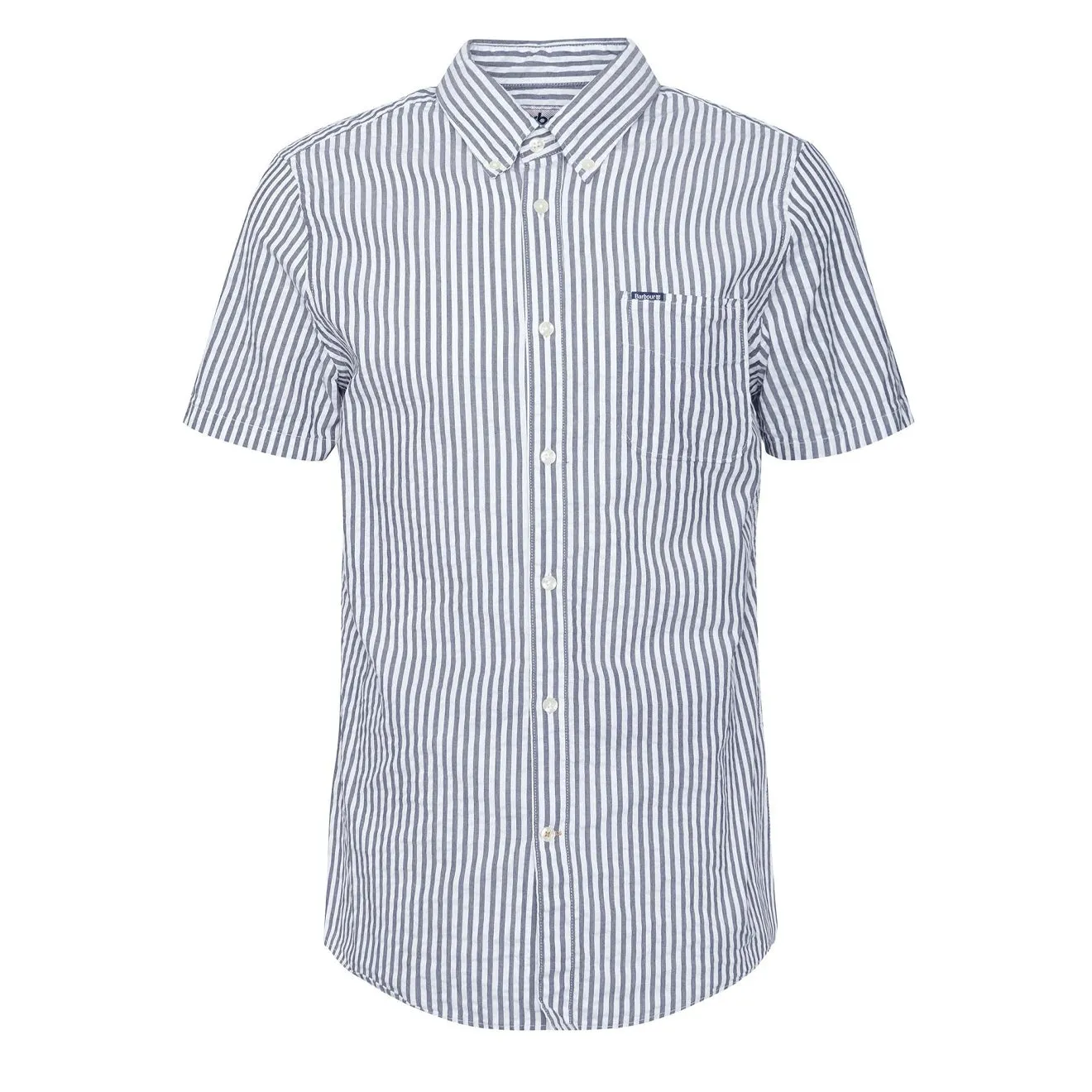 Barbour Cresswell Seersucker Summer Fit Shirt Navy