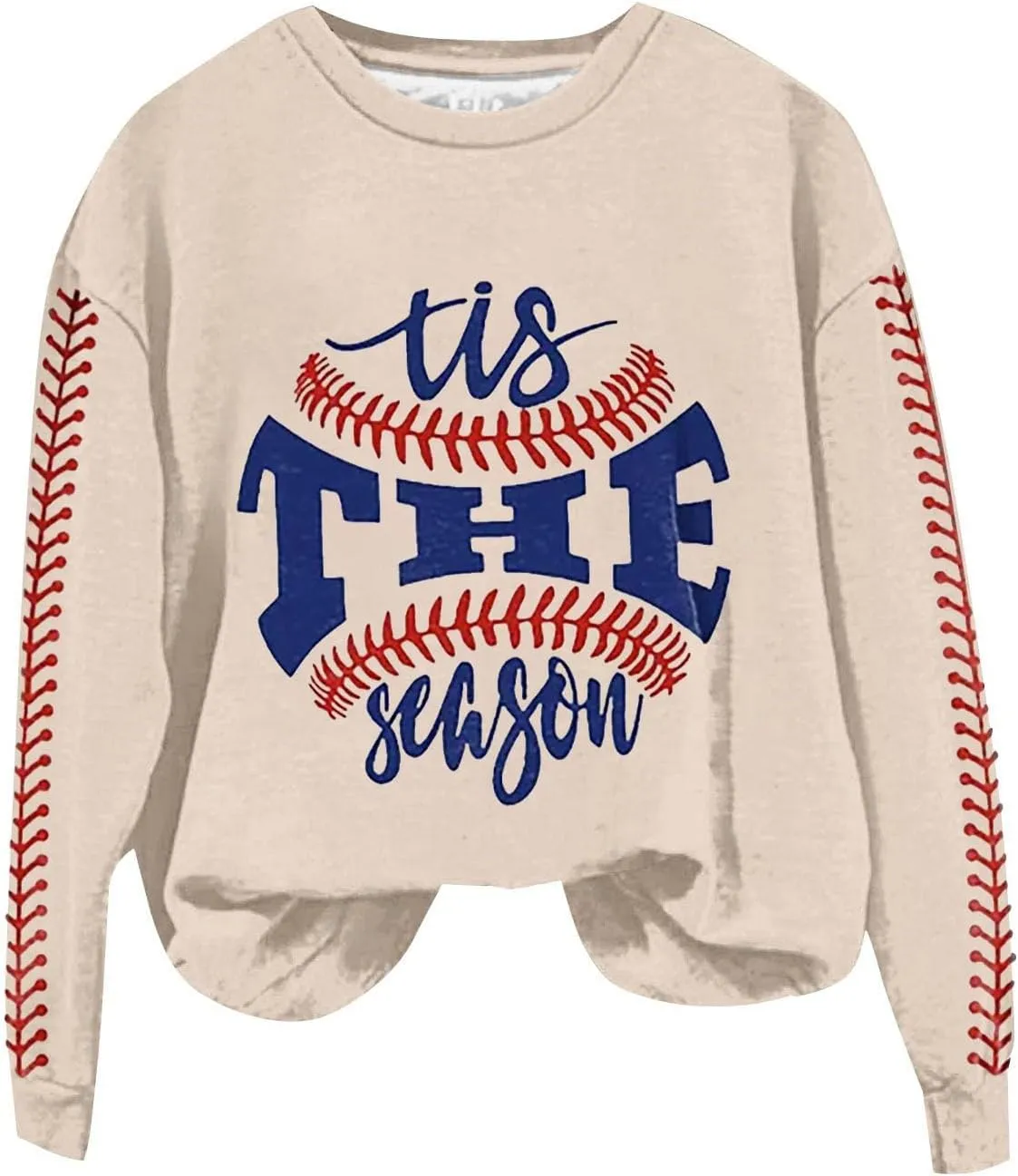 Baseball Mom Sweatshirt Long Sleeve Game Day Softball Sweatshirts Plus Size Patterned Raglan Jerseys