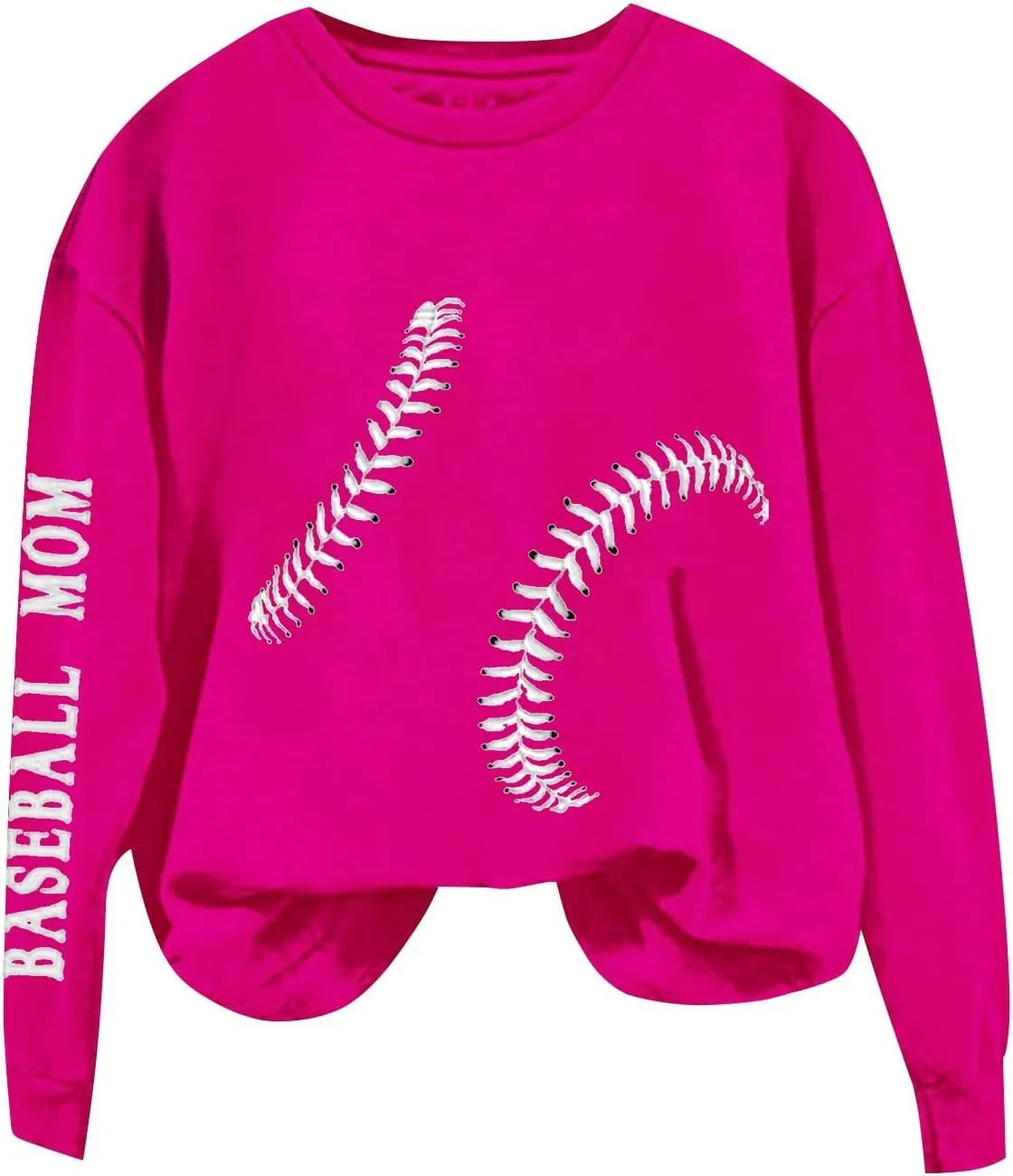 Baseball Mom Sweatshirt Long Sleeve Game Day Softball Sweatshirts Plus Size Patterned Raglan Jerseys