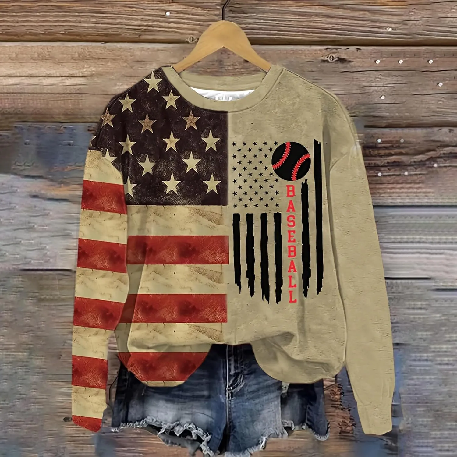 Baseball Mom Sweatshirt Long Sleeve Game Day Softball Sweatshirts Plus Size Patterned Raglan Jerseys
