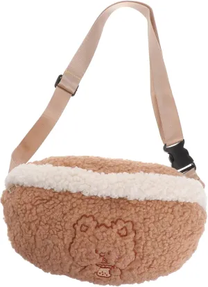 Bear Pattern Waist Pouch Plush Girl Waist Bag Women Fanny Bag Lightweight Convenient Shopping