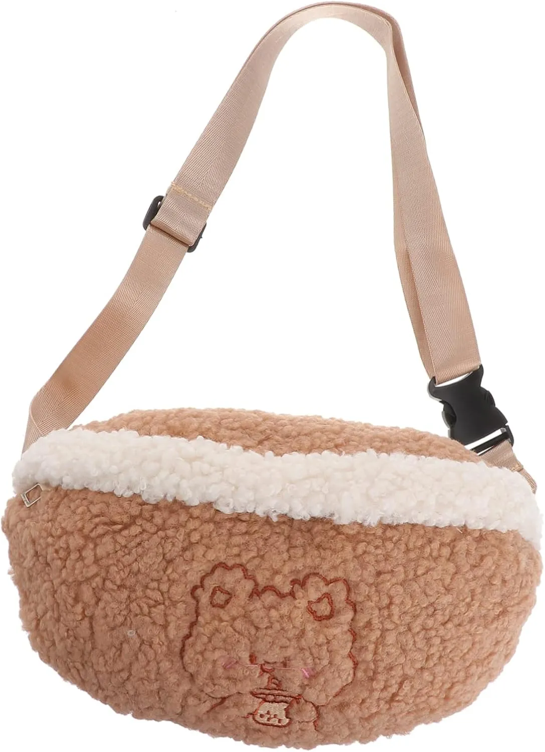 Bear Pattern Waist Pouch Plush Girl Waist Bag Women Fanny Bag Lightweight Convenient Shopping
