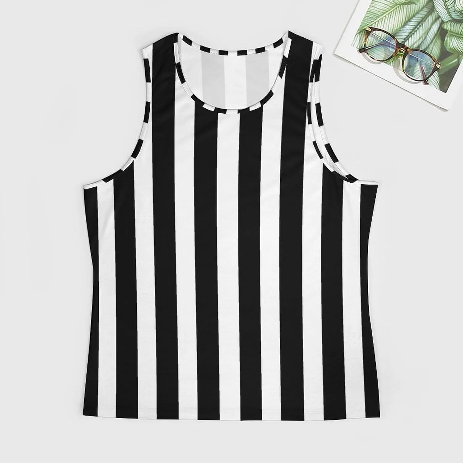 Black And White Cool Stripe Men's Tank Top Casual Sleeveless Muscle Shirts Gym Vest Sportswear for Indoor Outdoor