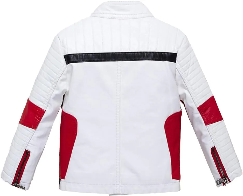 Boys Leather Motorcycle Pilot Jackets Toddler Coats