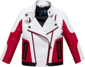 Boys Leather Motorcycle Pilot Jackets Toddler Coats