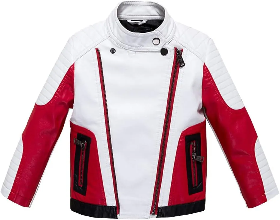 Boys Leather Motorcycle Pilot Jackets Toddler Coats