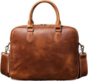 Briefcases Vintage Men's Leather Briefcase Crossbody Bag Business Handbag Messenger Bag Men's Laptop Bag 