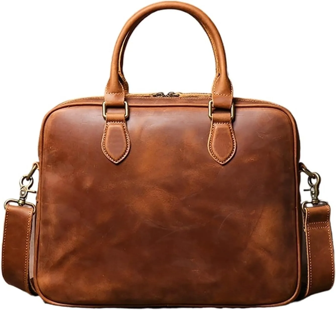 Briefcases Vintage Men's Leather Briefcase Crossbody Bag Business Handbag Messenger Bag Men's Laptop Bag 