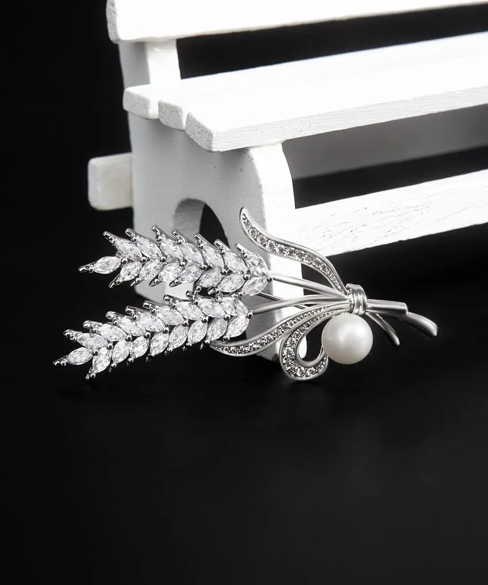 Brooches for Women, Cubic Zirconias Brooch Pins Elegant Fashionable Bouquet Pins Broach Jewelry for Wedding Party Birthday Banquet