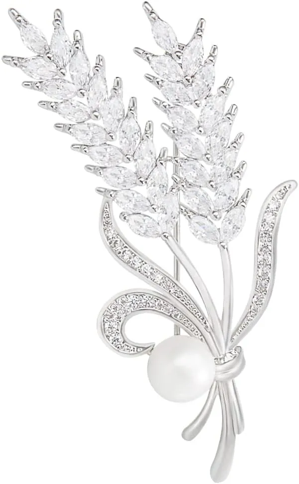 Brooches for Women, Cubic Zirconias Brooch Pins Elegant Fashionable Bouquet Pins Broach Jewelry for Wedding Party Birthday Banquet