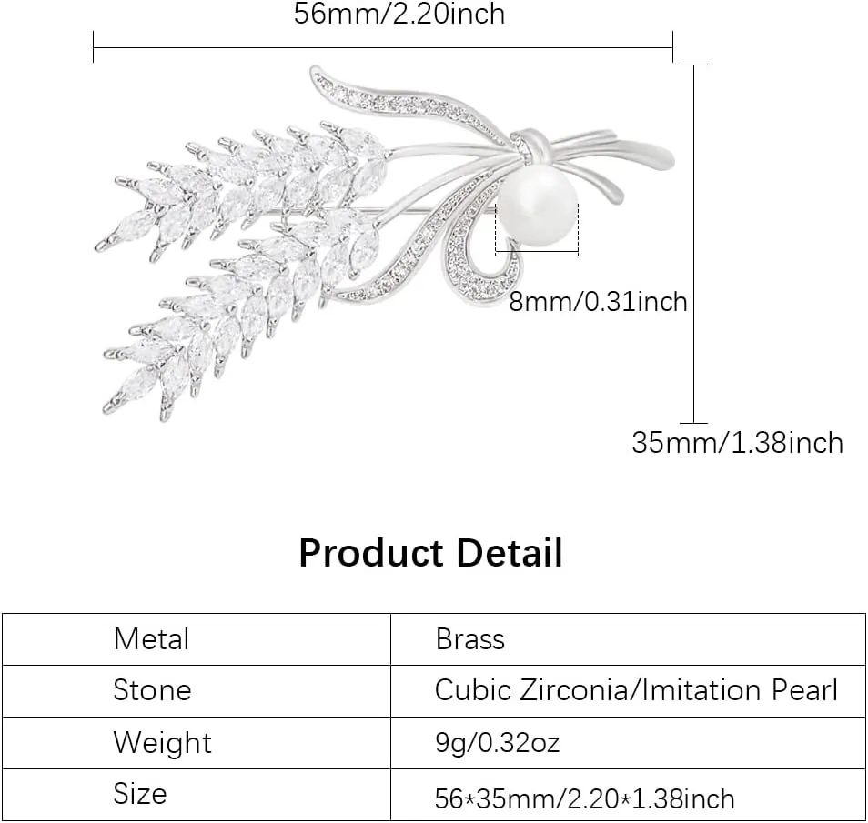 Brooches for Women, Cubic Zirconias Brooch Pins Elegant Fashionable Bouquet Pins Broach Jewelry for Wedding Party Birthday Banquet