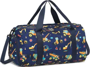 BTOOP Kids Overnight Bag for Boys Small Truck Sports Gym Duffle Bags With Shoe Compartment Toddler Weekender Sleepover Tote for Travel