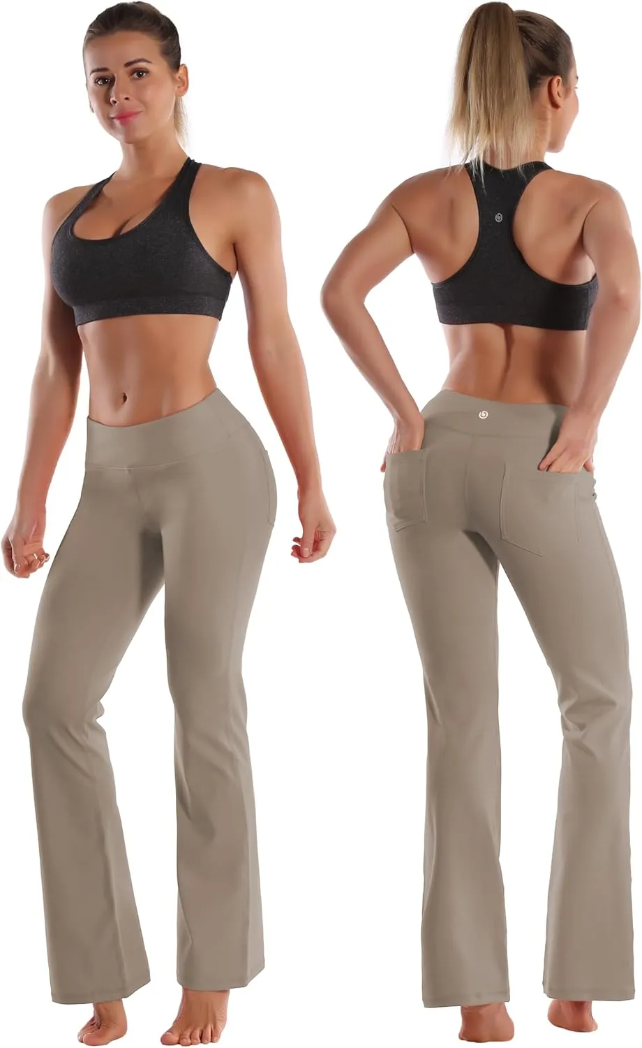 BUBBLELIME 29"/31"/33"/35" 3 Styles Women's Bootcut Yoga Pants Basic/Back Pockets High Waist Workout Tummy Control Flare