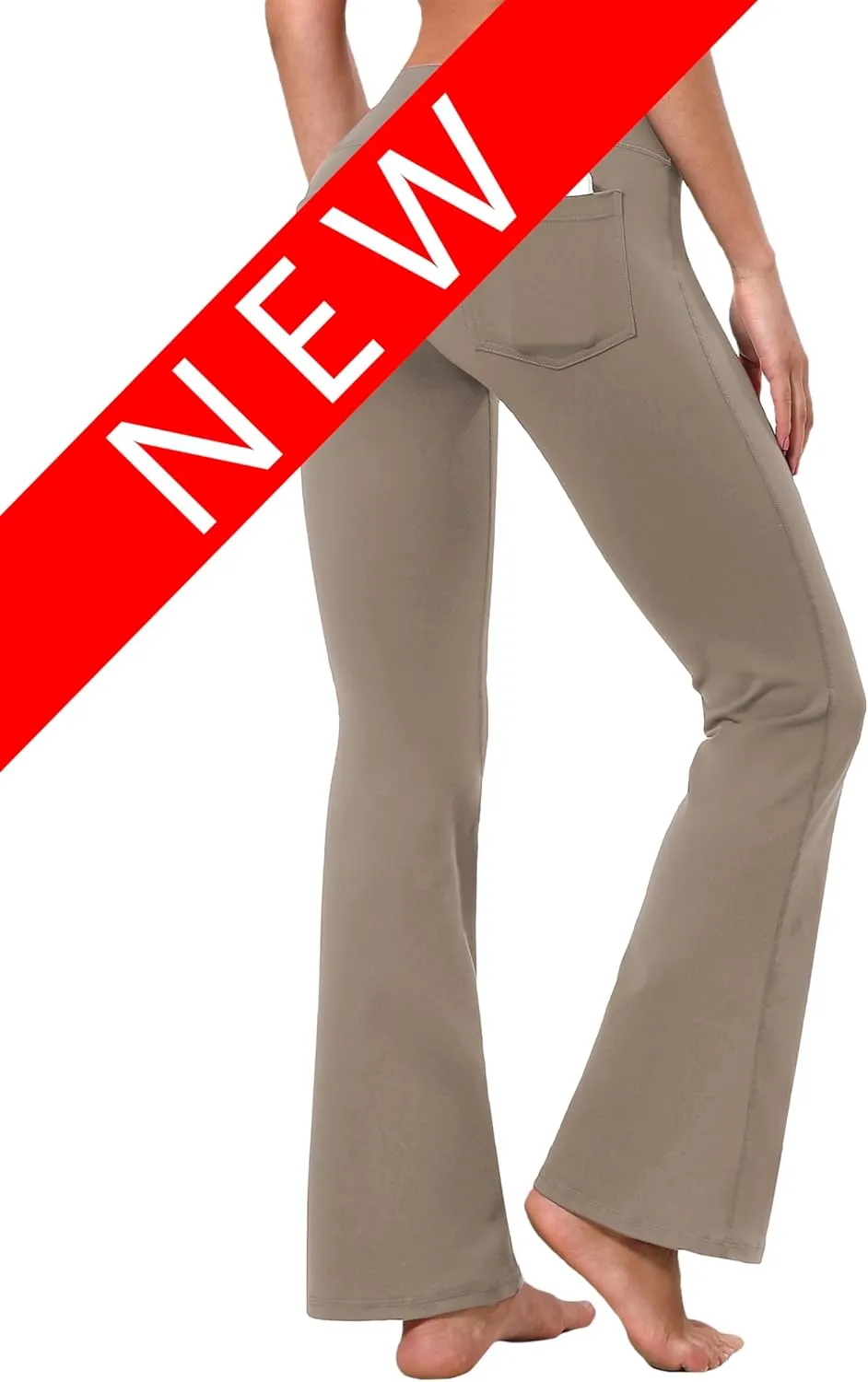 BUBBLELIME 29"/31"/33"/35" 3 Styles Women's Bootcut Yoga Pants Basic/Back Pockets High Waist Workout Tummy Control Flare