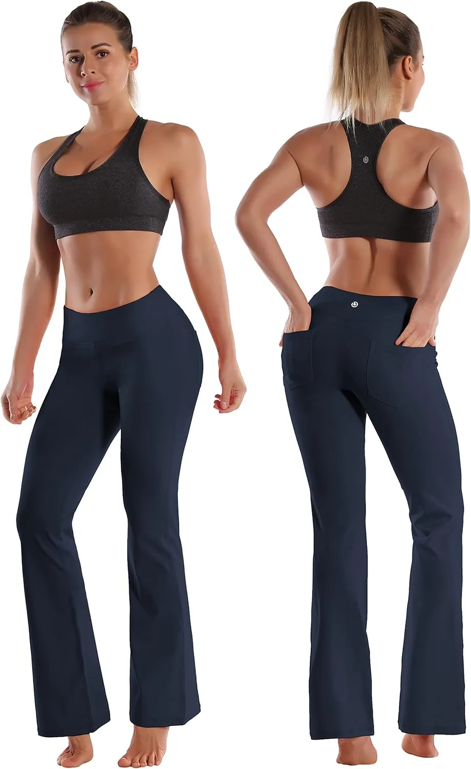 BUBBLELIME 29"/31"/33"/35" 3 Styles Women's Bootcut Yoga Pants Basic/Back Pockets High Waist Workout Tummy Control Flare