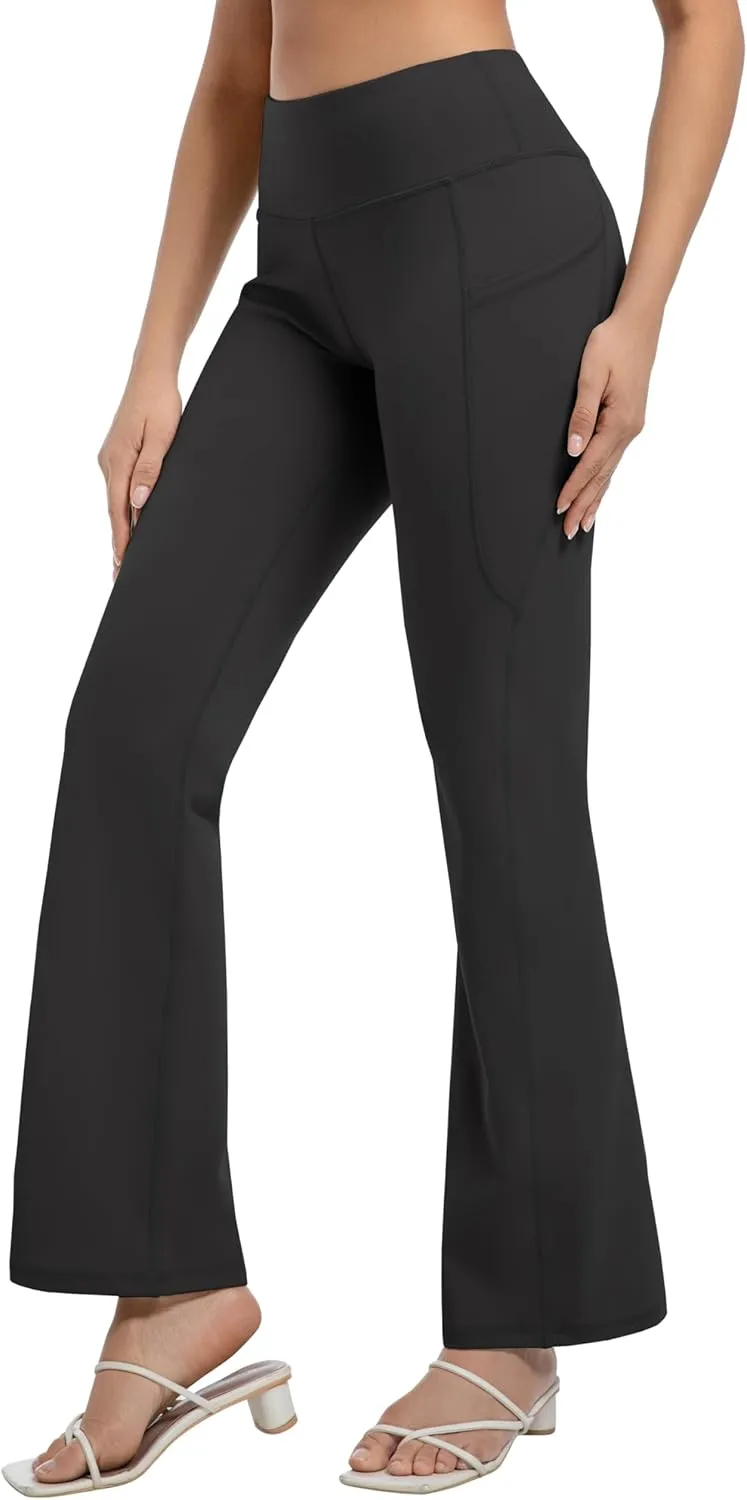 BUBBLELIME 29"/31"/33"/35" 3 Styles Women's Bootcut Yoga Pants Basic/Back Pockets High Waist Workout Tummy Control Flare