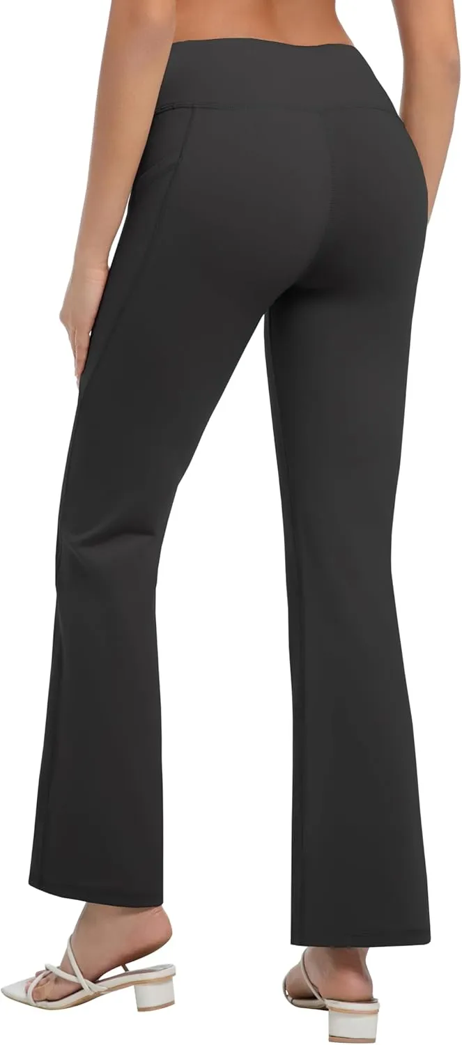BUBBLELIME 29"/31"/33"/35" 3 Styles Women's Bootcut Yoga Pants Basic/Back Pockets High Waist Workout Tummy Control Flare