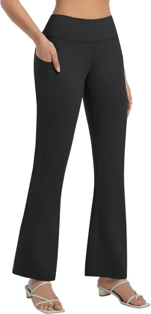 BUBBLELIME 29"/31"/33"/35" 3 Styles Women's Bootcut Yoga Pants Basic/Back Pockets High Waist Workout Tummy Control Flare