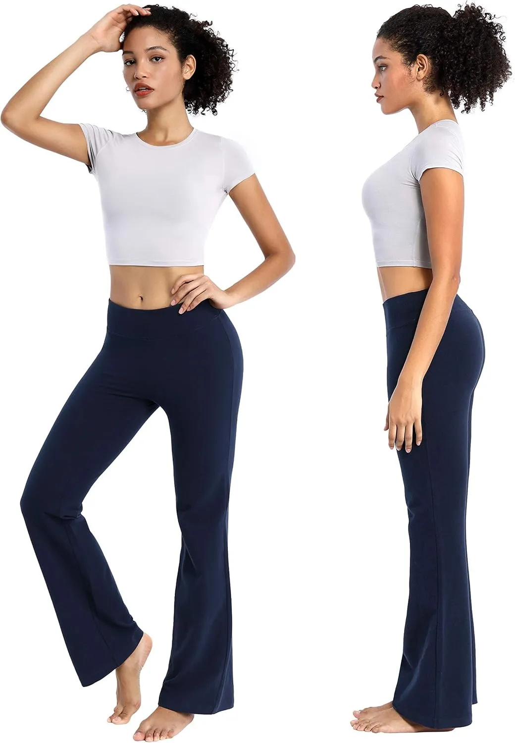BUBBLELIME 29"/31"/33"/35"/37" 3 Styles Women's High Waist Bootcut Yoga Pants Basic/Side Pockets Tummy Control Workout Flared