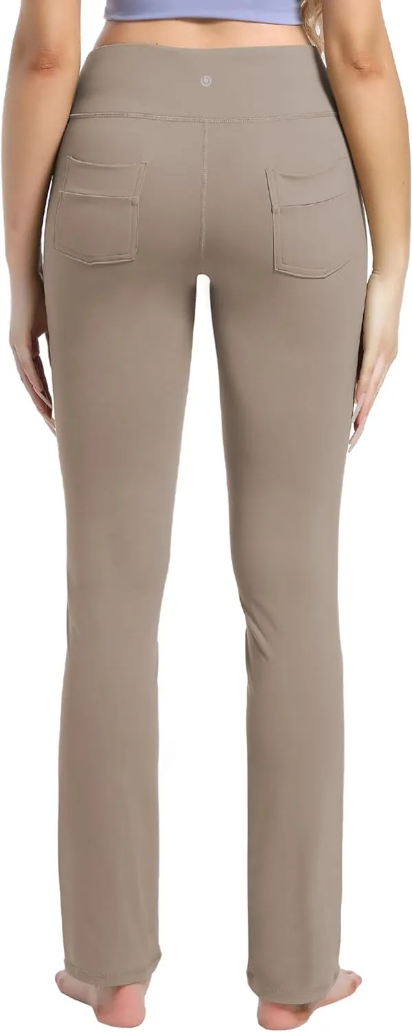 BUBBLELIME 29"/31"/33"/35"/37" Women's High Waist Straight Leg Yoga Pants Tummy Control Workout Pants with Pockets