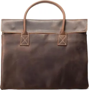 Business VintageCrazy Horse Leather Handbag Laptop Bag Genuine Leather Men Briefcase for Laywer Office